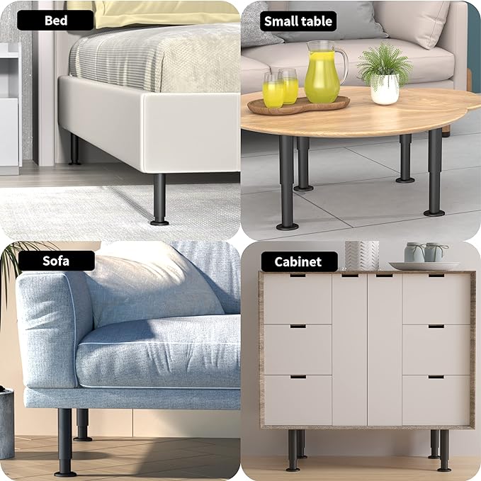 Wlrrcwdttc 4 Pcs Metal Adjustable Furniture Legs 4.72-7.87 inch, Adjustable - Image 5