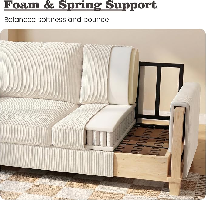 Apicizon 89" Modern Sofa Couch Set of 2, 3-Seat Sofa Set - Image 6