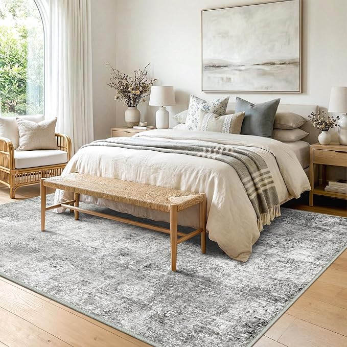 RELEANY Washable Area Rugs 10'x14 Non-Slip Modern Abstract Soft - Image 2