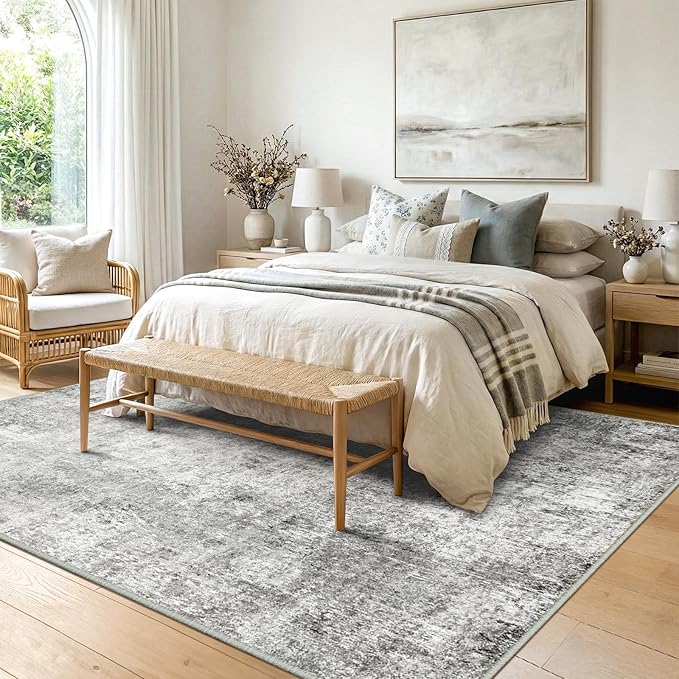 RELEANY Washable Area Rugs 7'x9' Non-Slip Modern Abstract Soft - Image 2