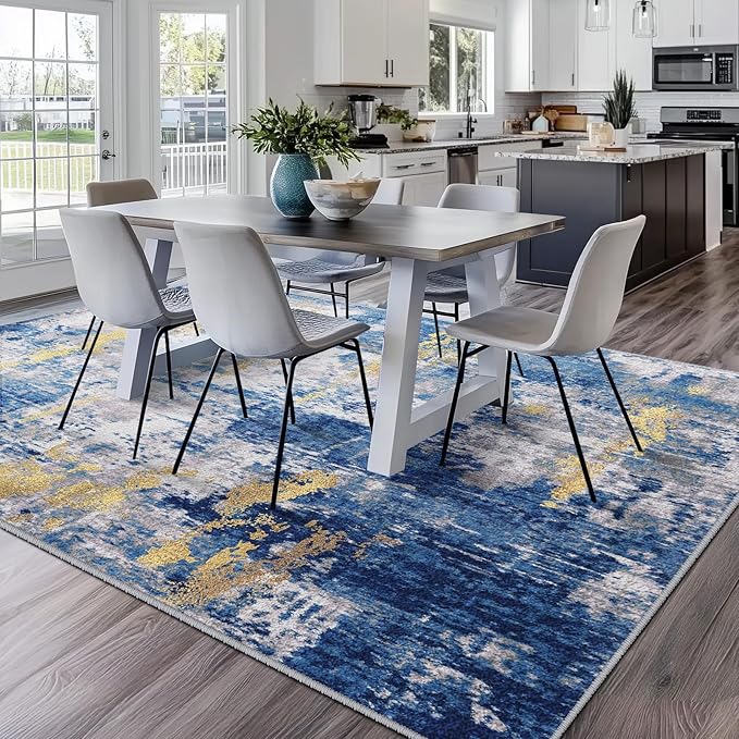 RELEANY Washable Area Rugs 6'x9' Non-Slip Modern Abstract Soft - Image 4