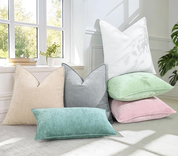 decorUhome Summer Couch Euro Sham Throw Pillow Covers 22x22 Set of 2, - Image 6