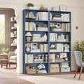 FOTOSOK 6-Tier Open Bookcase and Bookshelf Set of 2, Freestanding Display by FOTOSOK
