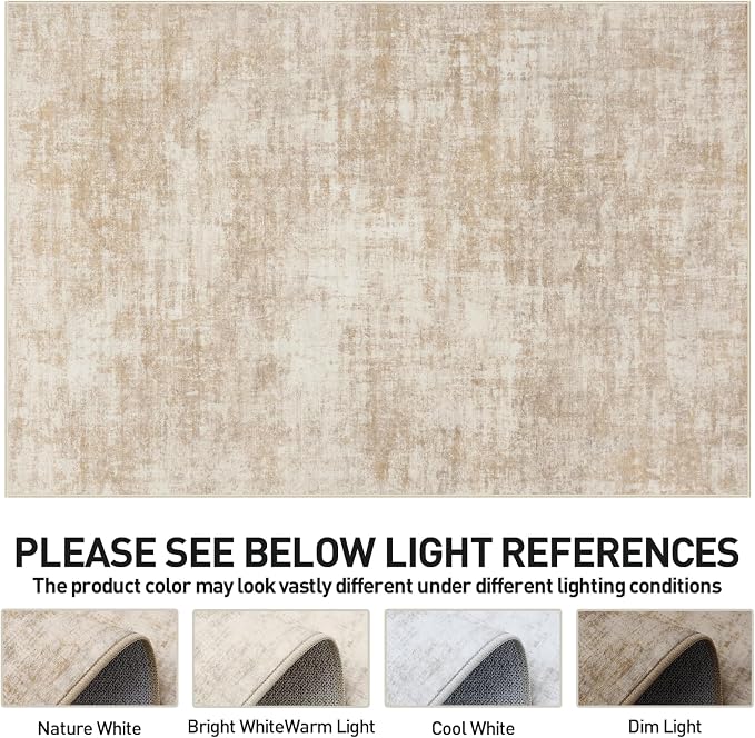 5x7 Area Rugs Washable Rug: Modern Abstract Living Room Rug Soft Anti-Skid Thin - Image 8