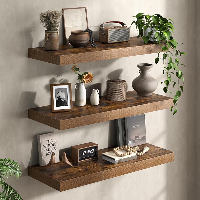 32Inch Floating Shelves for Wall, 12 Inch Deep Shelves for Bedroom, Bathroom - Image 8