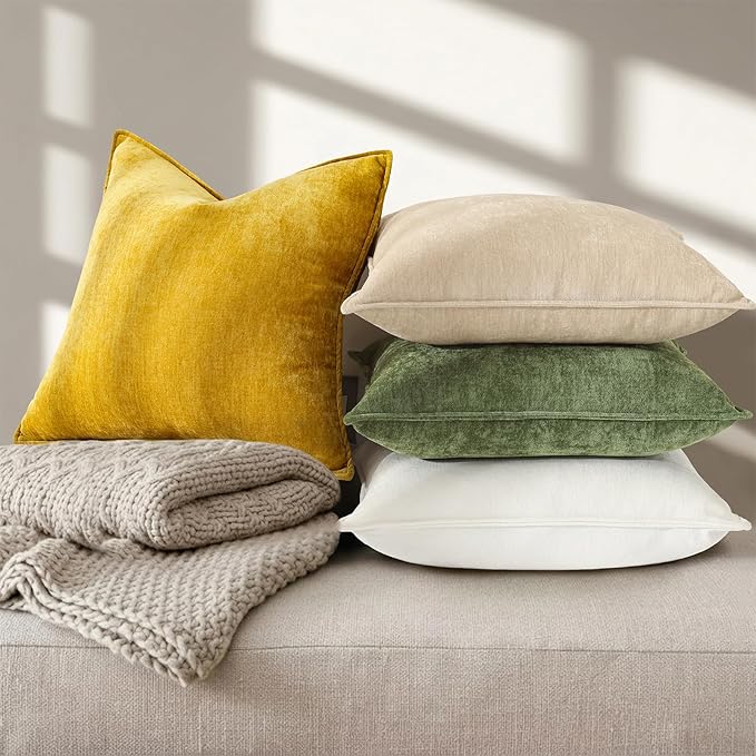 decorUhome Summer Couch Euro Sham Throw Pillow Covers 24x24 Set of 2, - Image 3
