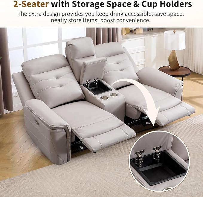 ANJ 2-Piece Faux Leather Power Recliner Sofa Set - Image 5
