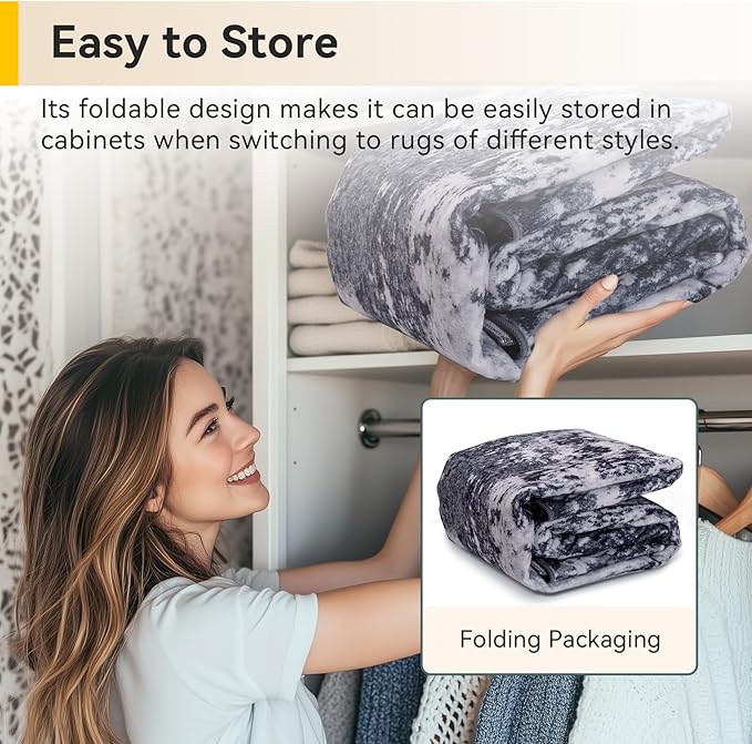 RELEANY Washable Area Rugs Square 8ft Non-Slip Modern Abstract Soft - Image 5
