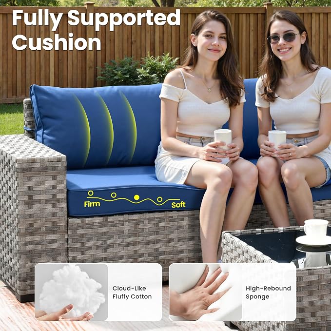 ovios 12 Pieces Patio Furniture Set, Outdoor Wicker Sectional Sofa - Image 6