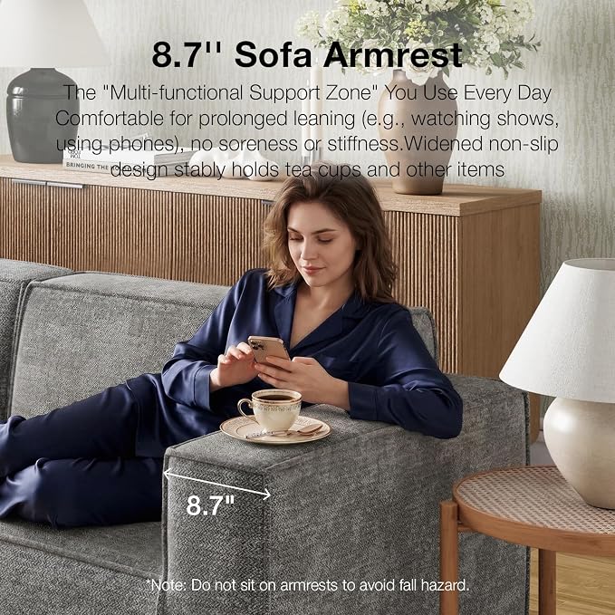 Novilla 134" Modular Sectional Sofa, No Assembly Cloud Sectional Couch - Image 6
