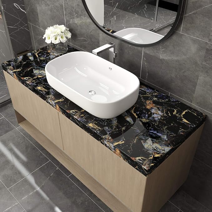 LaCheery 160 x 24 inch Sapphire Look Marble Contact Paper Decorative Self - Image 2