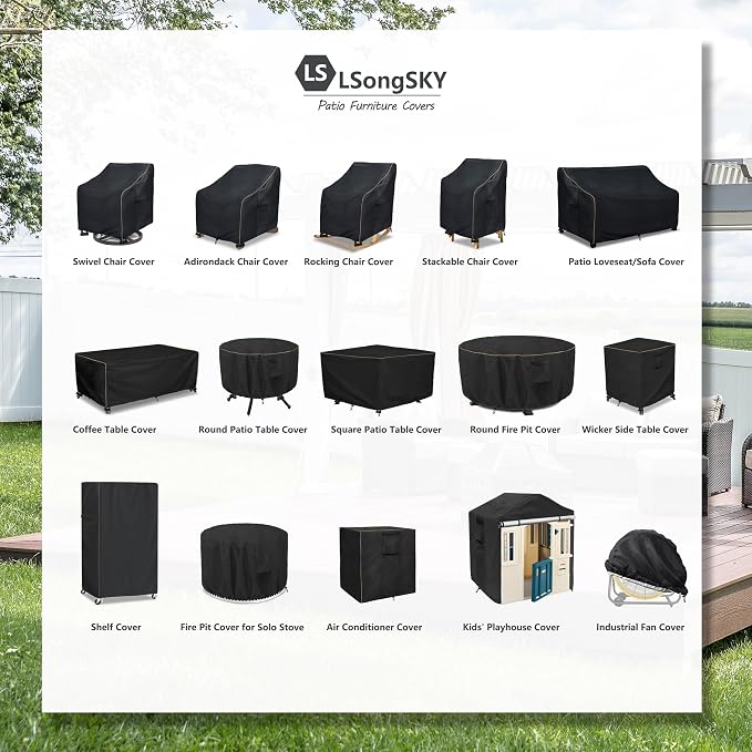 Outdoor Swivel Lounge Chair Cover 2 Pack, 35 W x 37 D x 38.5 H inches, 100% - Image 2