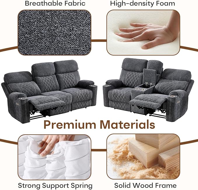 HAOMARKETS 3-Piece Recliner Sofa Set - Image 7
