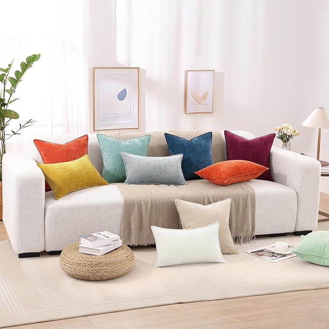 decorUhome Summer Couch Euro Sham Throw Pillow Covers 24x24 Set of 2, - Image 8