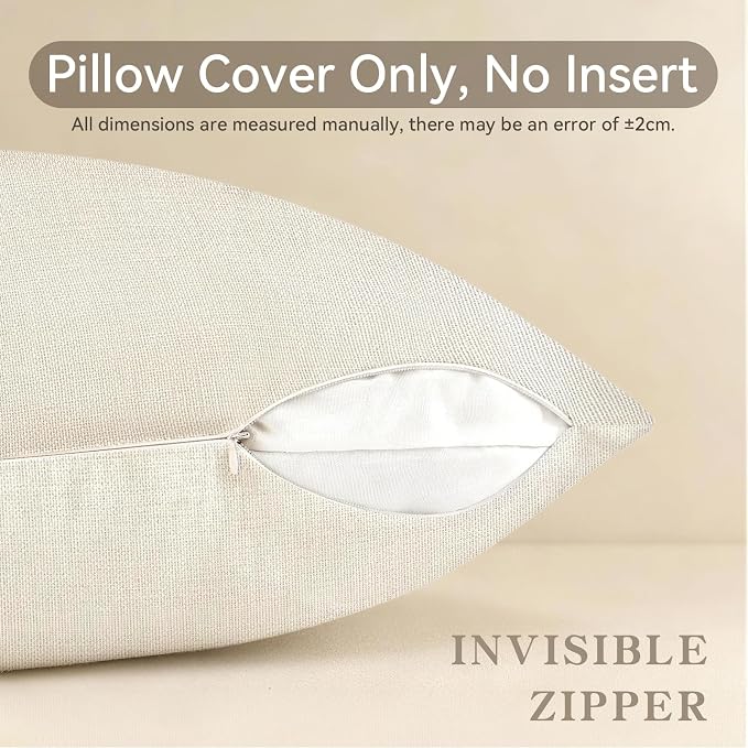 OBSEDE Inspirational Beige Marble Decorative Throw Pillow Covers 18 × 18 in - Image 2