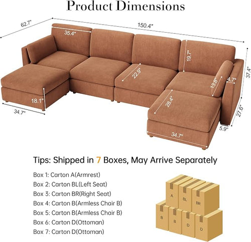 150'' Oversized Modular Sectional Sofa - Image 2