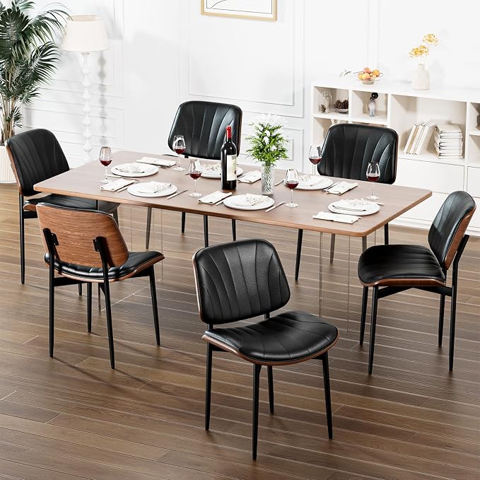YaFiti Dining Chairs Set of 8, Dining Room and Kitchen Chairs, Mid Century - Image 3