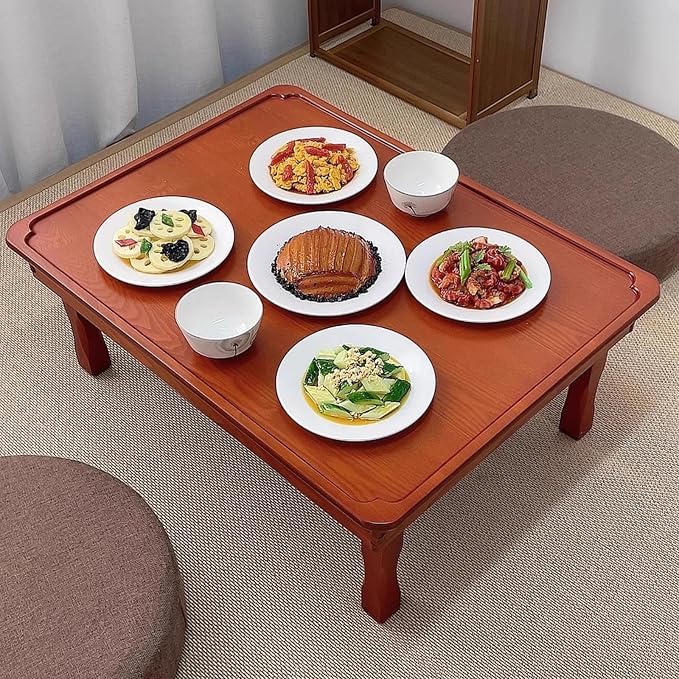 Low Coffee Table Japanese Style Solid Wood Floor Table - Image 5