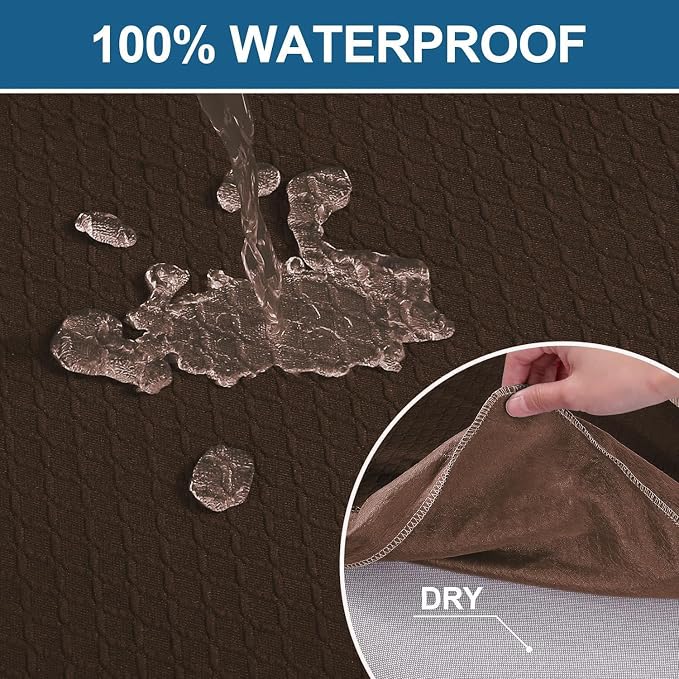 Smiry Waterproof Seat Covers for Dining Room Chairs Set of 10, Stretch Jacquard - Image 3