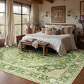 RELEANY Area Rugs 10'x12' Washable Non-Slip, Floral Vintage Distress Print by RELEANY