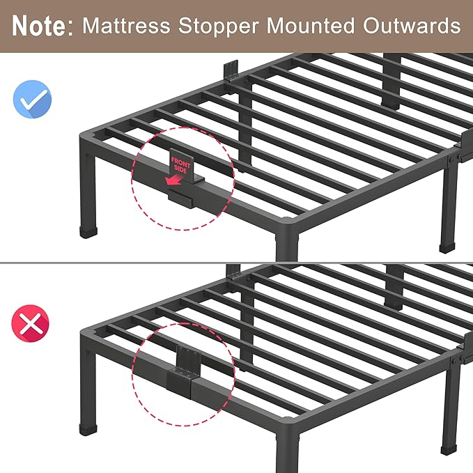 ROIL 7 inch Metal Queen Bed Frame - Image 6