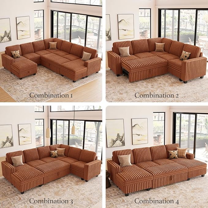Belffin Corduroy Corner Seat for Modular Sofa Sectional Couches for Living Room - Image 3