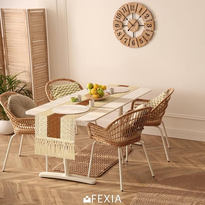 FEXIA Boho Table Runner 48 Inches Long Macrame Summer Decor Coffee Table Cover - Image 7