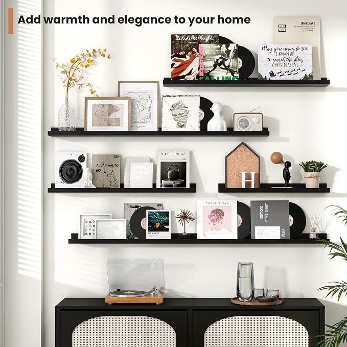 Fun Memories Picture Ledge Shelves Set of 2, 55 Inch Rustic Wall Mounted - Image 7