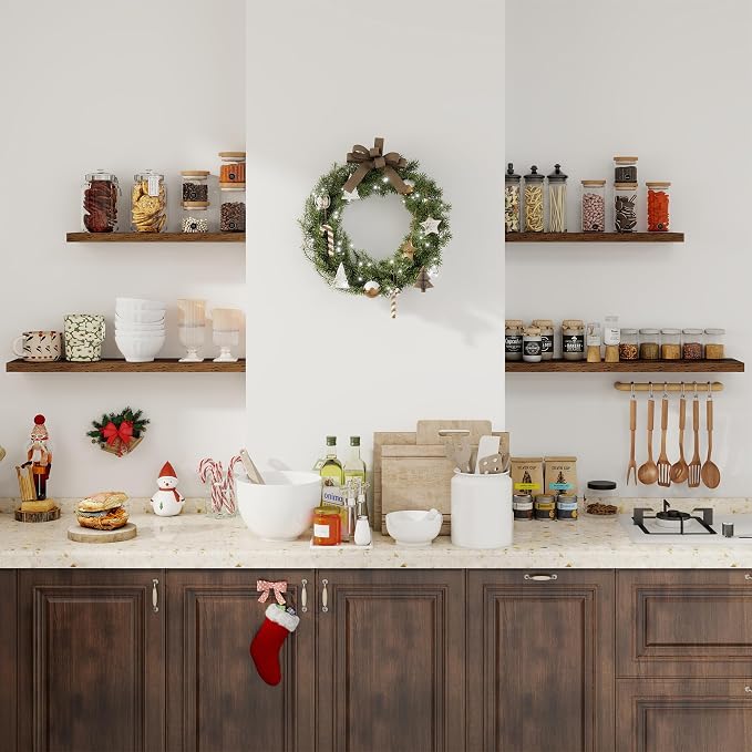 Fun Memories Floating Shelves for Wall, 22.5" Rustic Wood Deep Wall Mounted - Image 2
