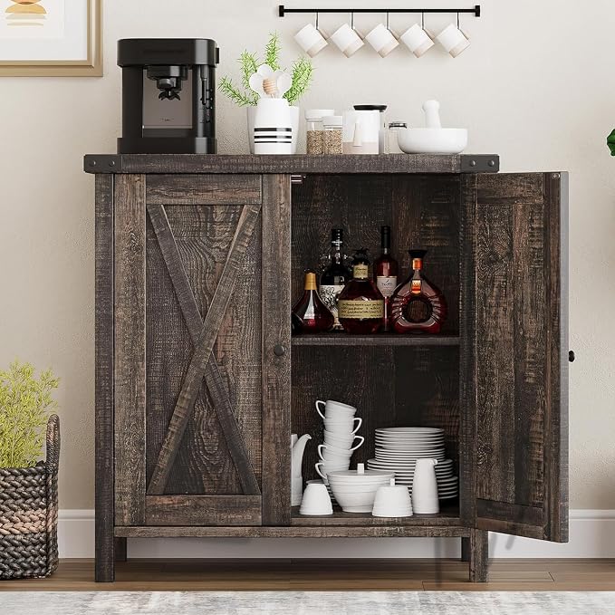 GarveeHome Small Storage Cabinet, Farmhouse Sideboard Buffet Cabinet - Image 3