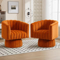 Swivel Accent Barrel Chair Set of 2- Cute Comfy Small Round 360° Arm Chair by YUUIJOAA