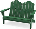SERWALL Folding Adirondack Bench, HDPE All-Weather Adirondack Loveseat by SERWALL