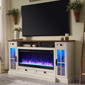 OKD Fireplace TV Stand for 80 Inch TV, Farmhouse Entertainment Center by OKD