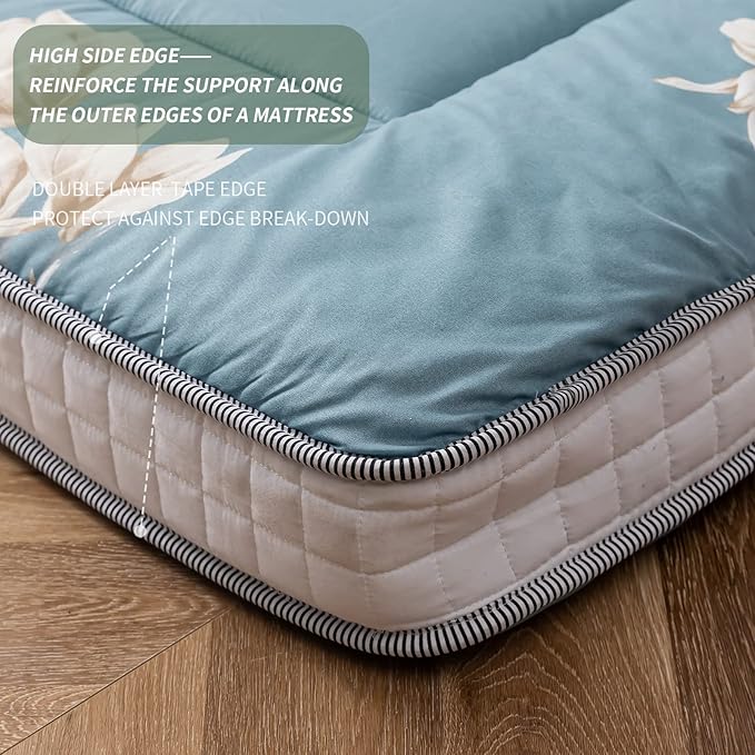 MAXYOYO Floral Printed Futon Mattress, Japanese Floor Mattress Quilted Mattress - Image 7