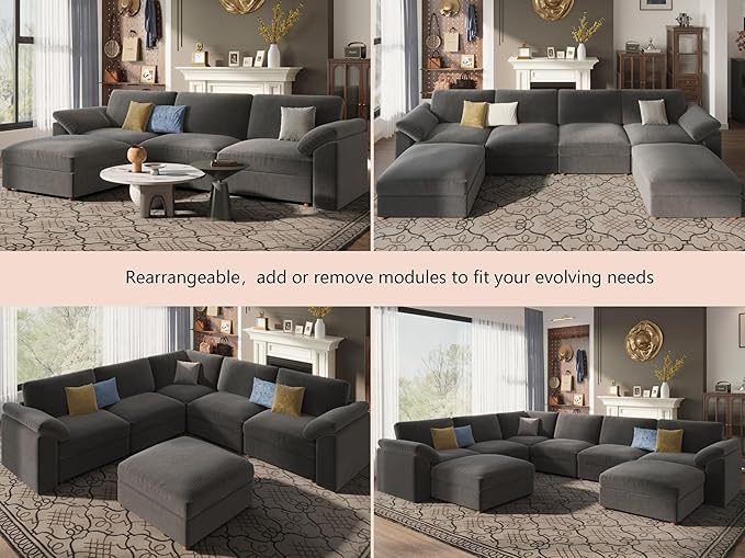 EASE MOOSE Sectional Modular Sofa, Comfty 3 Seat Cloud Couch, FSC Certified - Image 5