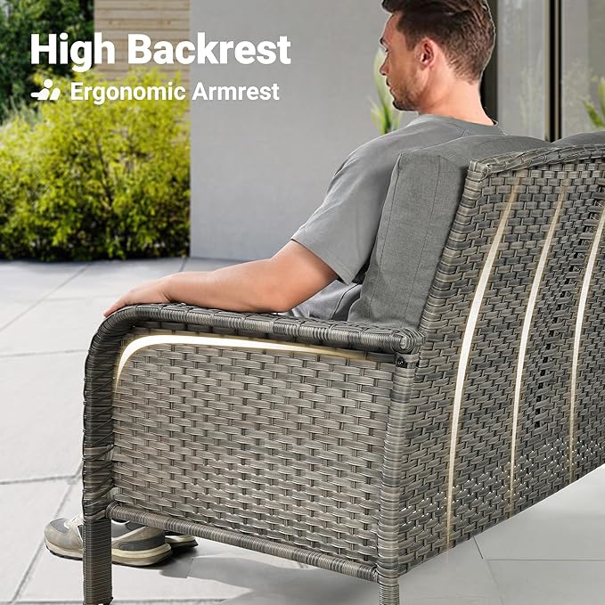 ovios 8-Piece Patio Furniture Set, Outdoor Wicker Sofa - Image 6