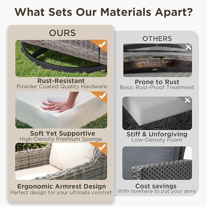 Patio Wicker Chairs Swivel Rocker-Outdoor Swivel Rocker Chair Set of 4 - Image 5