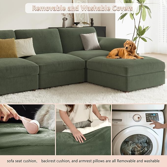 EASE MOOSE Sectional Modular Sofa, Comfty 3 Seat Cloud Couch, FSC Certified - Image 9