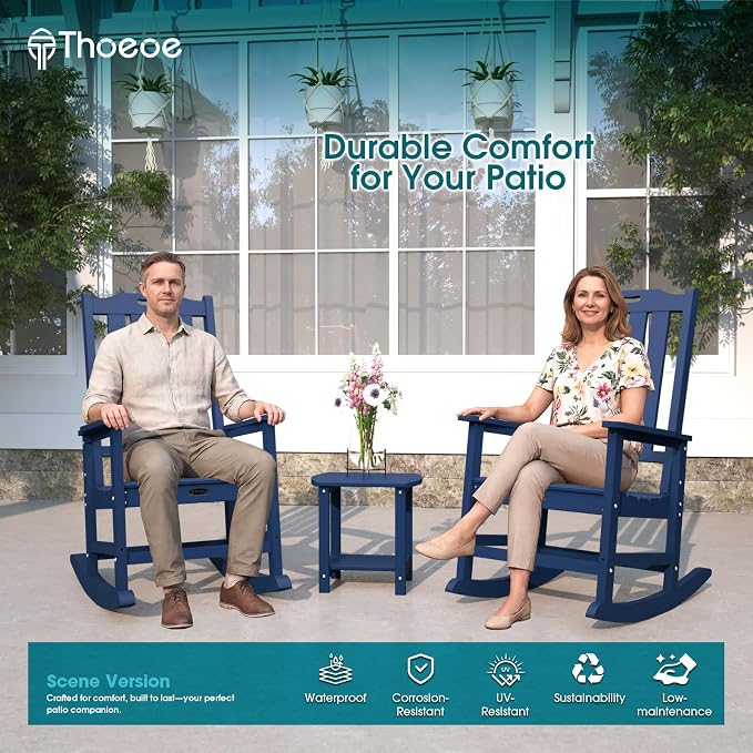 THOEOE Oversized Rocking Chair Set of 8, Outdoor Rocking Chair - Image 2