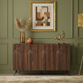 59" Walnut Arched Sideboard Buffet Cabinet by WOENEI