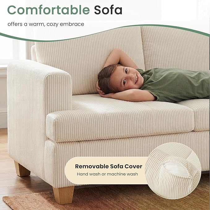 YOUDENOVA 63" Corduroy Sofa Couch Loveseat - Image 4