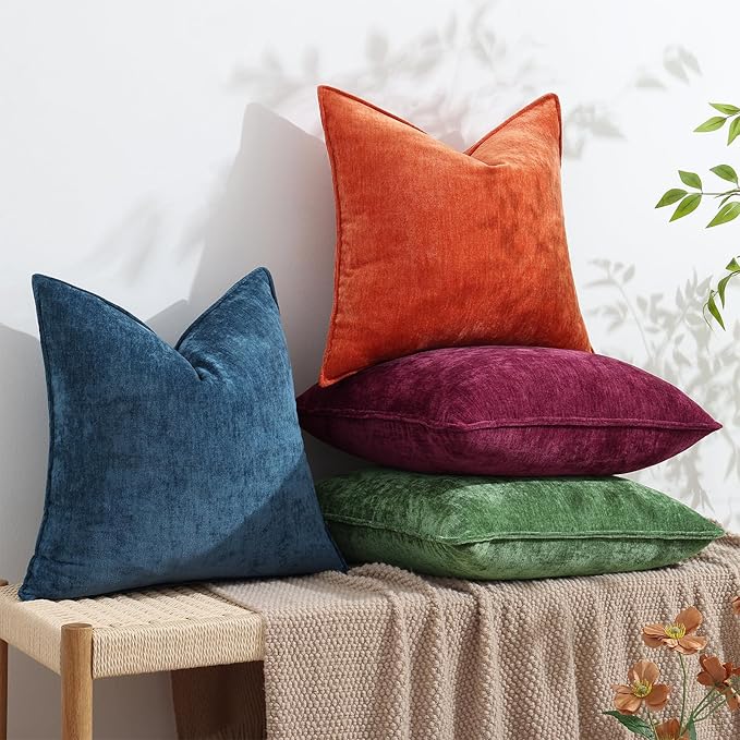 decorUhome Summer Couch Euro Sham Throw Pillow Covers 24x24 Set of 2, - Image 6