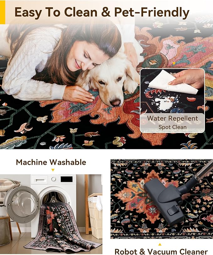RELEANY Area Rugs 3'x7' Runner Rug Non Slip Washable - Image 5