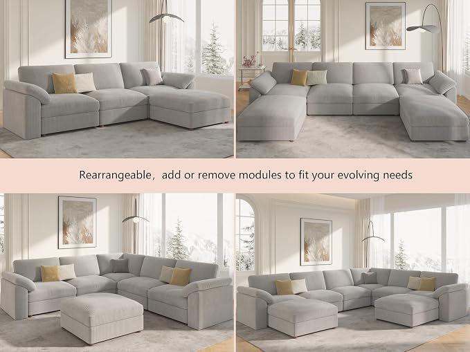 EASE MOOSE Oversized Sectional Modular Sofa, L Shape Sectional Couch - Image 4