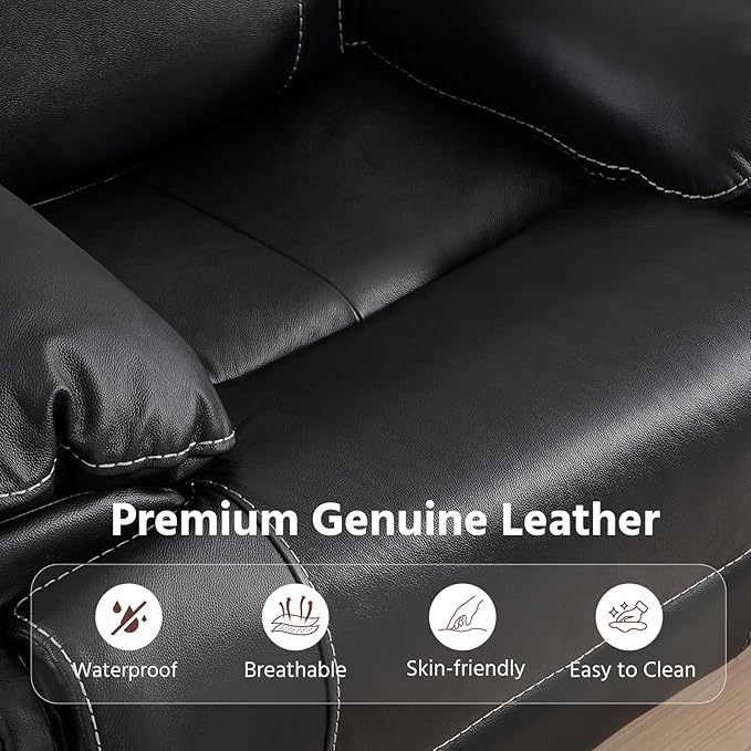 ANJ Premium Genuine Manual Reclining Sofa Set, Included Manul Recliner Chair - Image 4