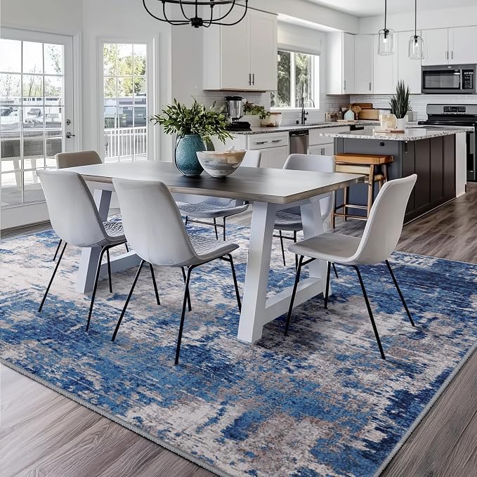 RELEANY Washable Area Rugs 10'x14' Non-Slip Modern Abstract Soft - Image 4