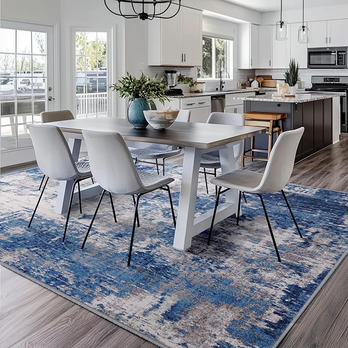 RELEANY Washable Area Rugs 6'x9' Non-Slip Modern Abstract Soft - Image 2