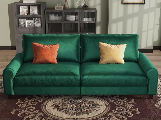 EASE MOOSE 70.6" Velvet Loveseat Sofa, Soft Deep Seat Couches - Image 4