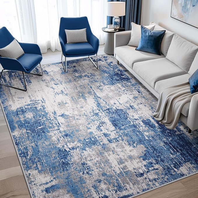 RELEANY Washable Area Rugs 6'x8' Non-Slip Modern Abstract Soft by RELEANY