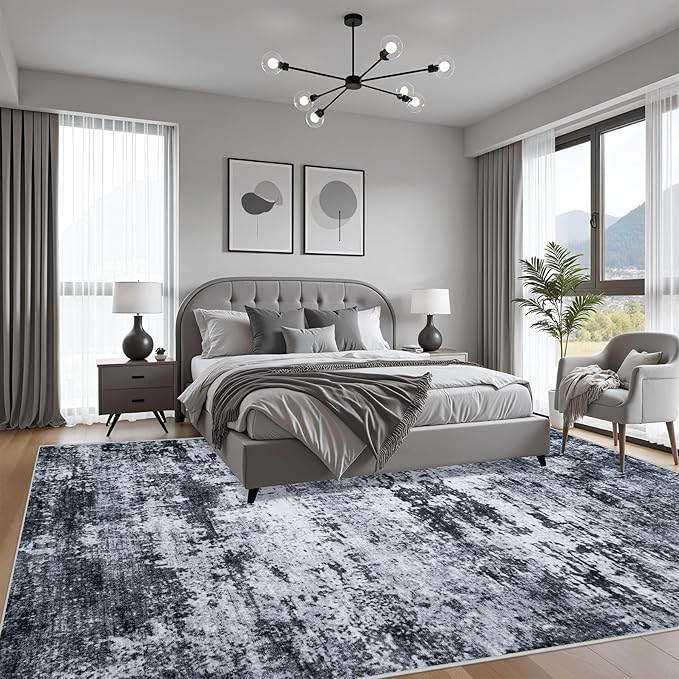 6x9 Area Rug Living Room Rug: Washable Modern Abstract Soft Thin Rug Indoor - Image 4
